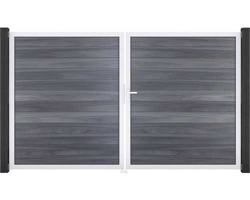 Doppeltor GroJa Flex rechts Rahmen Aluminium 300 x 180 cm steingrau