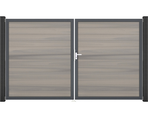 Portillon double GroJa Flex droite cadre anthracite 300 x 180 cm bicolore co-extrudé