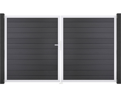 Portillon double GroJa Flex gauche cadre aluminium 300 x 180 cm anthracite