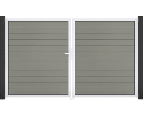 Portillon double GroJa Flex gauche cadre aluminium 300 x 180 cm gris