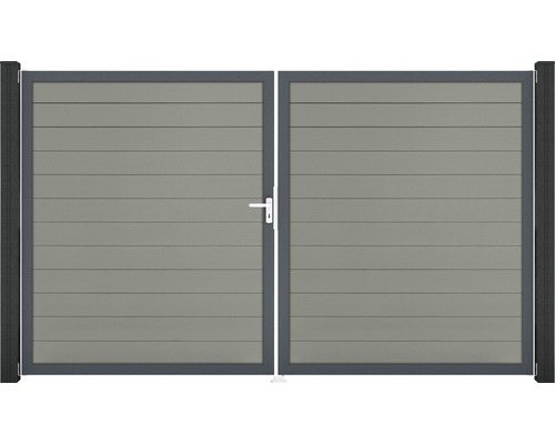 Portillon double GroJa Flex gauche cadre anthracite 300 x 180 cm gris