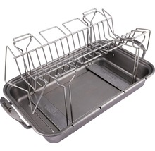 Plat à griller en acier inoxydable avec support pour côtes