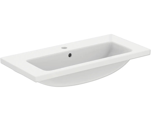 Vasque pour meuble Ideal Standard i.life S 81 x 38,5 cm blanc brillant T458901 Vasque en céramique sanitaire avec trou de robinet et trop-plein