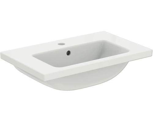 Vasque pour meuble Ideal Standard i.life S 61 x 38,5 cm blanc brillant T459001 Lavabo en céramique avec trou de robinet et trop-plein