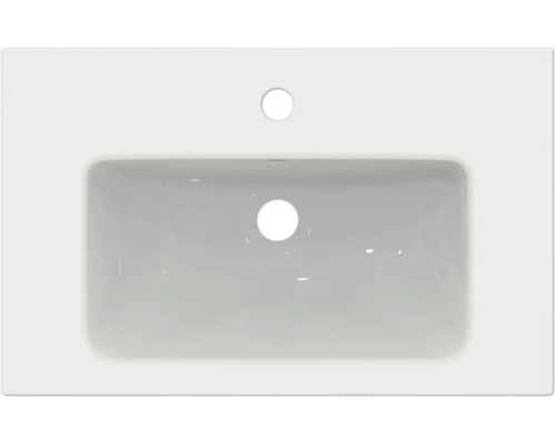 Waschtisch aus Keramik mit Hahnloch und Überlauf