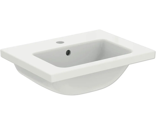 Vasque pour meuble Ideal Standard i.life S 51 x 38,5 cm blanc brillant T459101 Lavabo en céramique avec trou pour robinet et trop-plein