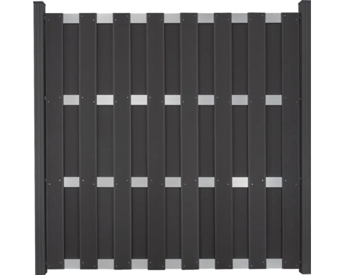 Élément de clôture GroJa DIY-Merano construction modulaire barre transversale argent 180 x 180 cm anthracite