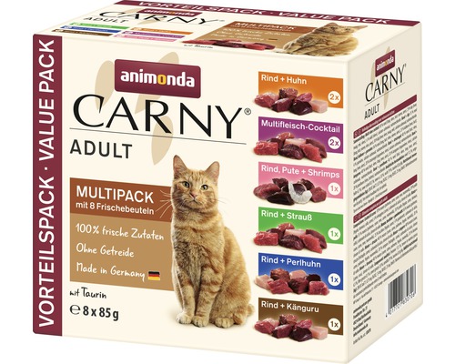 Pâtée pour chats, animonda Carny Adulte Multipack 8x85 g