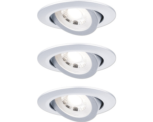 Paulmann LED Einbauleuchten-Set 3-step dimmbar 3x6 W 550 lm 3000 K warmweiß Ø 82 mm schwenkbar chrom matt 3 Stück 230V