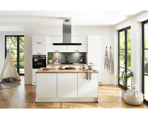 nobilia elements Küchenzeile Urban 300 cm weiß matt montiert Variante links