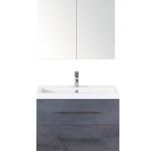 Waschtisch mit Unterschrank, Waschbecken und Spiegelschrank