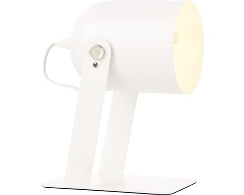 Weisse Tischleuchte mit verstellbarem Lampenkopf