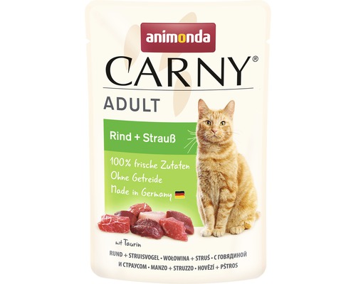 Pâtée pour chat animonda Carny Adult bœuf & autruche 85 g