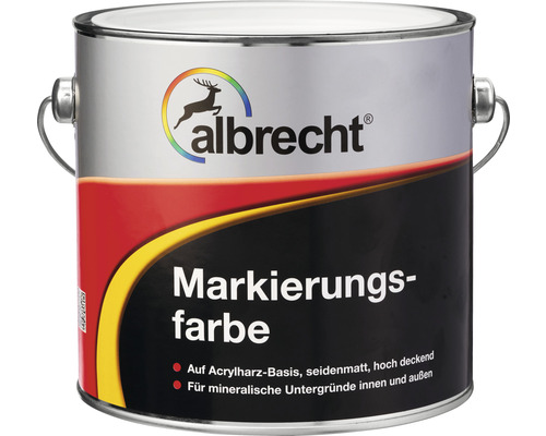 albrecht Markierungsfarbe Parkplatzmarkierung weiss 2,5 l Farbeimer Markierungsfarbe von Albrecht