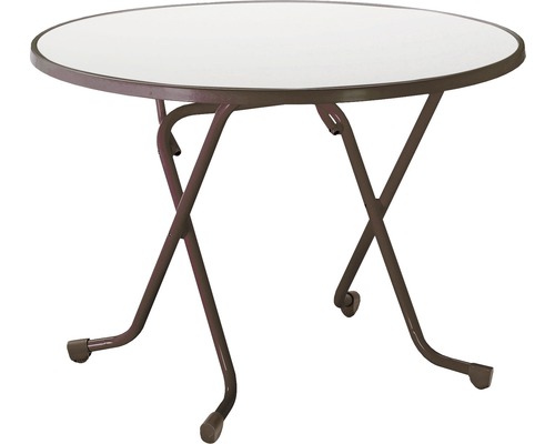 Table pliante Best Ø 100 H 70 cm marron