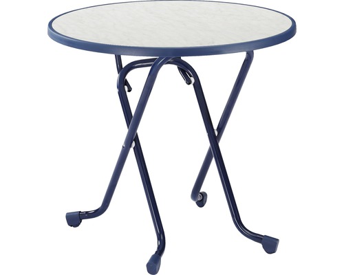 Table pliante Best Ø 80 H 70 cm bleu