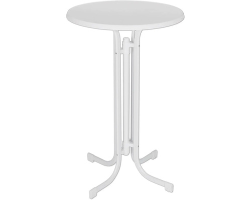 Mange-debout Ø 70 cm bois métal rond blanc