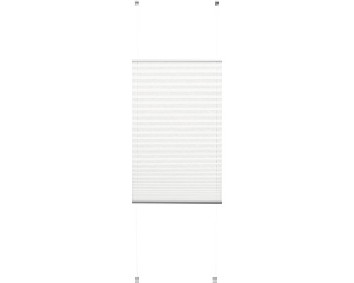 Store plissé tamisant Soluna avec guidage latéral, blanc, 75x130 cm-0