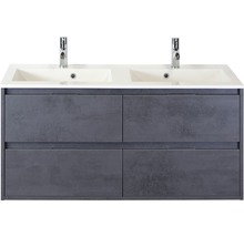 Waschtischunterschrank mit zwei Waschbecken und vier Schubladen