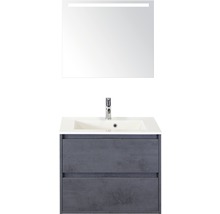 Combinaison de lavabo avec meuble sous-lavabo, lavabo et miroir avec éclairage