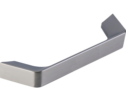 Poignée de meuble métal/zamac finition acier inoxydable, distance entre les trous 96 mm, Lxlxh 109x14x27 mm, poignée étrier