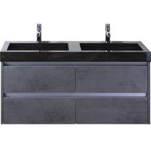 Naturstein Doppelwaschbecken mit Unterschrank Sanox DANTE BxHxT 121x58x45.5 cm Frontfarbe beton anthrazit 81707341