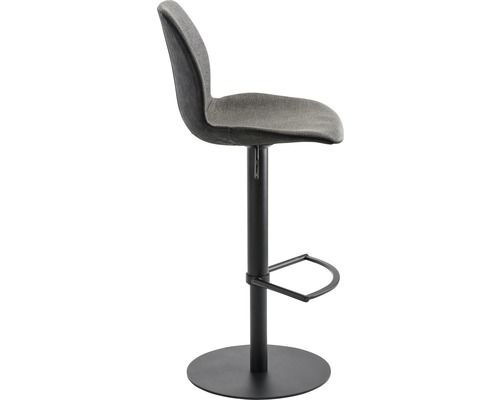 Grauer Barhocker mit Fußstütze
