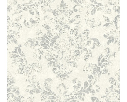 Papier peint intissé 37413-4 Neue Bude - Edition II Barock gris argent blanc