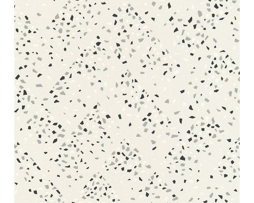 Papier peint intissé 37394-2 New Walls Terrazzo blanc Revêtement de sol décoratif avec aspect terrazzo pour intérieurs