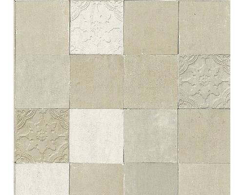 Vliestapete 37406-4 New Walls Rechteck Fliese Fliesenmuster mit geometrischen und floralen Designs