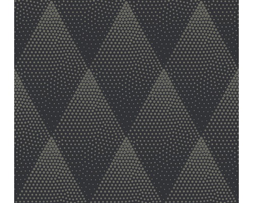 Vliestapete 37419-3 New Walls Rombus schwarz Punktmuster Tapete mit Dreiecksdesign
