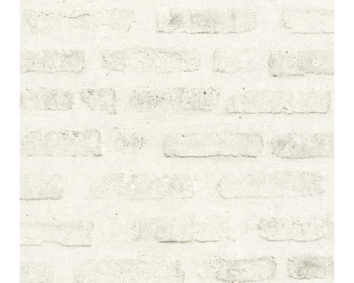 Vliestapete 37422-2 New Walls Stein grau weiß Tapete mit Ziegelmuster