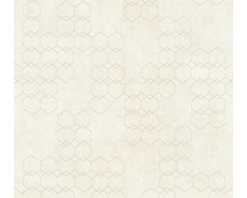 Papier peint intissé 37424-1 New Walls Graphique blanc Papier peint avec motif géométrique hexagonal