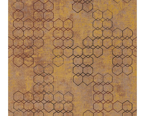 Papier peint intissé 37424-3 New Walls Graphique cuivre Papier peint avec motif hexagonal
