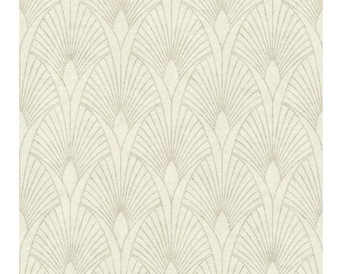 Papier peint intissé 37427-1 New Walls Art Déco blanc cassé Papier peint avec motif éventail Art déco