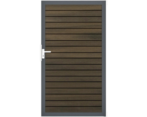 Portillon simple GroJa Rhombus cadre anthracite 100 x 180 cm noyer