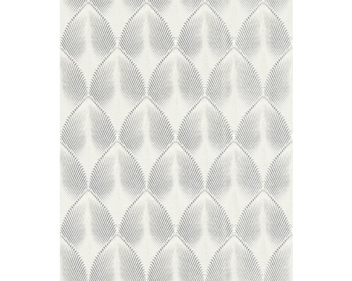 Papier peint intissé 535839 Yucatán Exotic blanc Papier peint avec motif géométrique en éventail