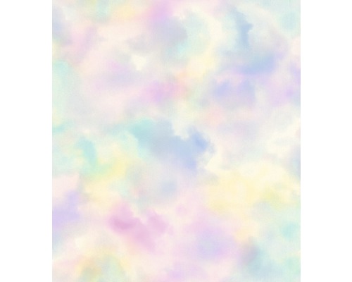 Papier peint intissé 818017 nuage rose vif jaune bleu