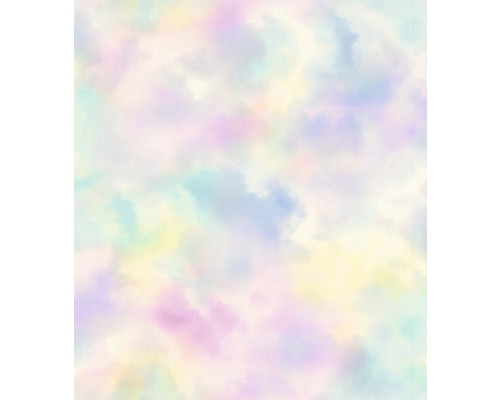 Papier peint intissé 818017 nuage rose vif jaune bleu Papier peint avec motif nuageux
