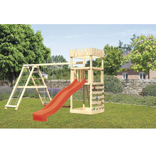 Spielturm mit Rutsche und Schaukel für den Garten