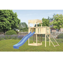 Tour de jeu en bois avec toboggan dans le jardin