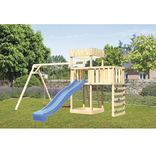 Spielplatz mit Rutsche, Schaukel und Kletterwand für den Garten