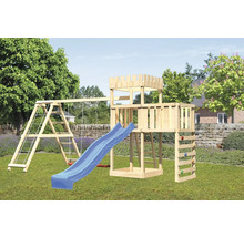 Holzspielplatz mit Rutsche, Schaukel und Kletterwand für den Garten