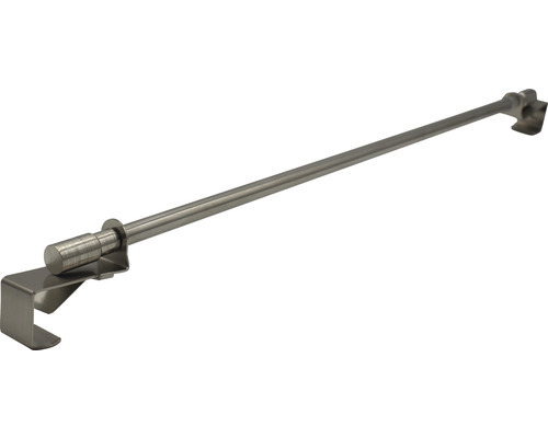 Klemmstange ausziehbar clip edelstahl-optik 75-125 cm Ø 10 mm Gardinenstange aus Metall mit Trägern zur Wandmontage