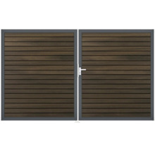 Doppeltor aus Holz mit Griff für den Garten