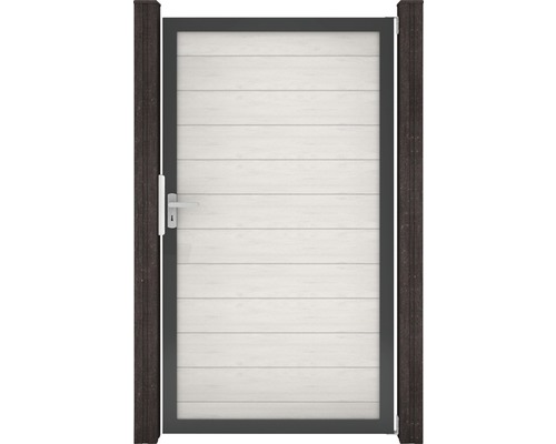 Portillon simple GroJa Flex tirant universel prémonté sans poteaux cadre anthracite 100 x 180 cm sable