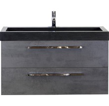 Waschtischunterschrank mit zwei Schubladen und Aufsatzwaschbecken