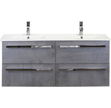 Meuble sous-vasque avec deux lavabos et quatre tiroirs