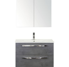 Set de meubles de salle de bains Sanox Seville lxhxp 81 x 170 x 46 cm couleur de façade béton anthracite avec vasque céramique blanc-thumb-0