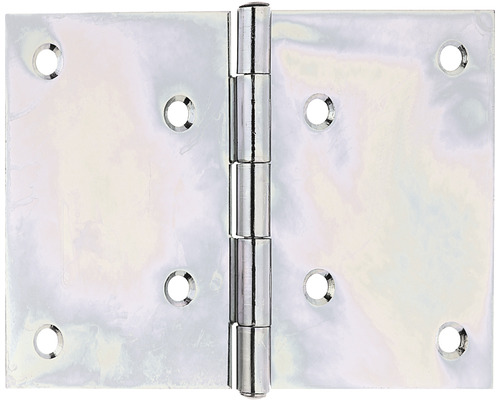Charnière large avec tige en laiton rivetée, 100 x 150 mm galvanisation sendzimir Charnière de porte en acier avec trous de vis
